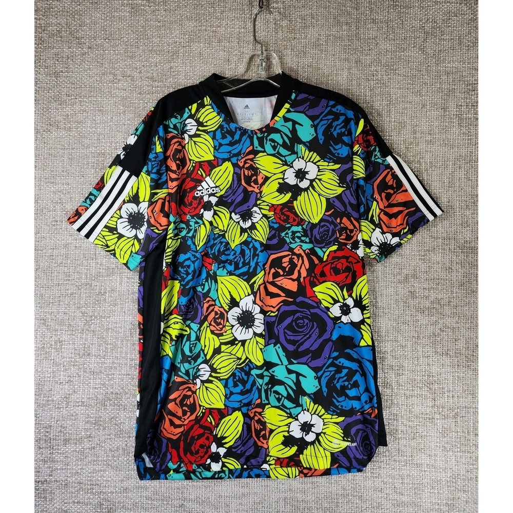 Adidas Aeroready Tiro Floral Jersey Mens M Colorful Mesh Sides Quick Dry NWT